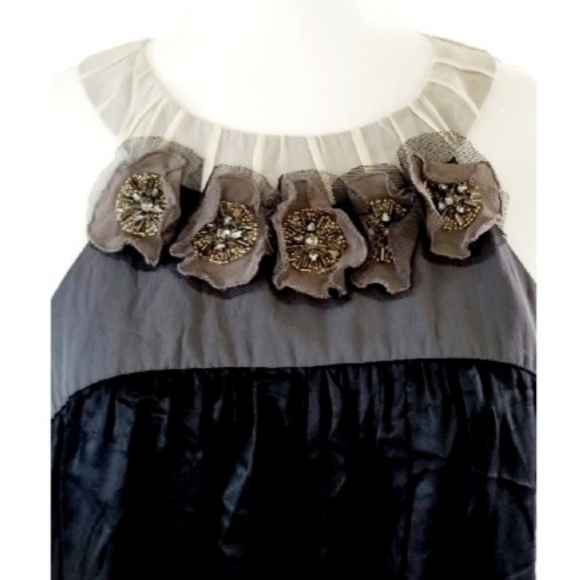 BCBG MAXAZRIA BEADED 100% SILK DRESS SZ M 8 - Picture 2 of 8